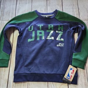 NWT NBA Kids Prime Long Sleeve Utah Jazz Blue/Green Sweatshirt Size L-7